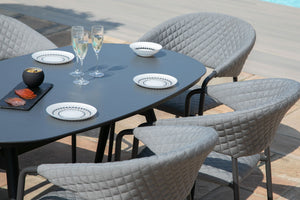 Maze Pebble 6 Seat Oval Dining Set