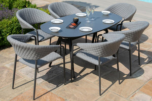 Maze Pebble 6 Seat Oval Dining Set