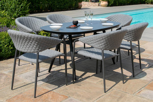 Maze Pebble 6 Seat Oval Dining Set