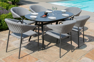 Maze Pebble 6 Seat Oval Dining Set