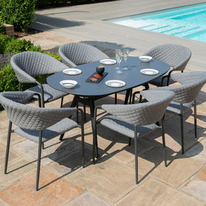 Maze Pebble 6 Seat Oval Dining Set