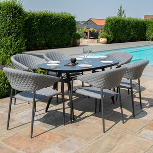 Maze Pebble 6 Seat Oval Dining Set