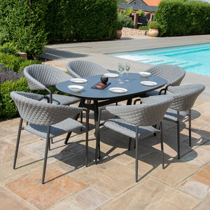 Maze Pebble 6 Seat Oval Dining Set