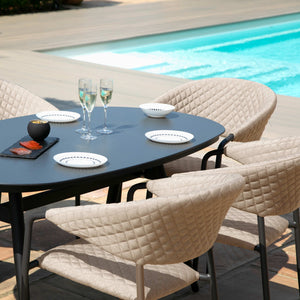 Maze Pebble 6 Seat Oval Dining Set