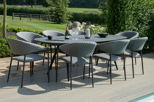 Maze Pebble 8 Seat Oval Dining Set