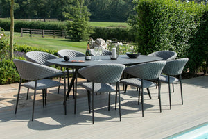 Maze Pebble 8 Seat Oval Dining Set