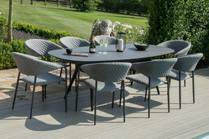 Maze Pebble 8 Seat Oval Dining Set