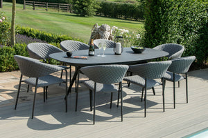 Maze Pebble 8 Seat Oval Dining Set