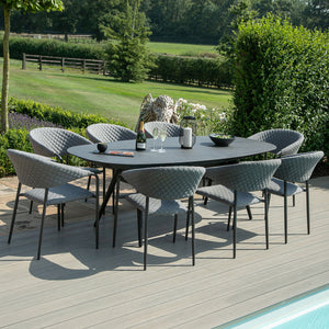 Maze Pebble 8 Seat Oval Dining Set