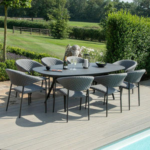 Maze Pebble 8 Seat Oval Dining Set