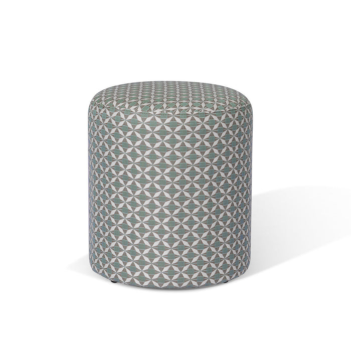 Maze Outdoor Fabric Sunbrella Footstool - Mosaic Glacier