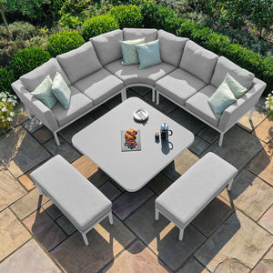 Maze Pulse Deluxe Square Corner Dining Set with Rising Table