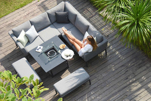 Maze Pulse Square Corner Dining Set with  Fire Pit