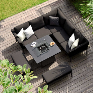 Maze Pulse Square Corner Dining Set with  Fire Pit