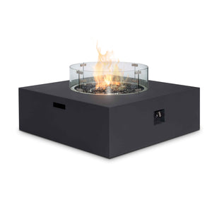 Maze 100x100cm Square Gas Fire Pit (includes glass surround, and fire stones