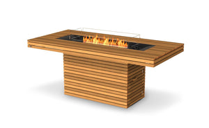 EcoSmart Fire Gin 90 Bar Teak Bioethanol Fire Table