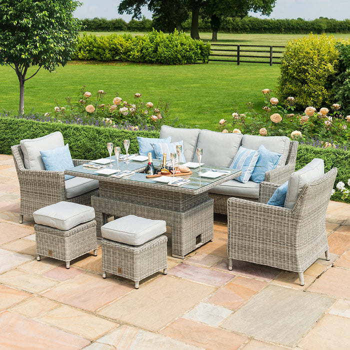 Maze Oxford Sofa Dining Set with Ice Bucket and Rising Table
