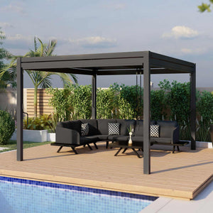 Maze - Como 3m x 3m Aluminium Metal Outdoor Garden Pergola