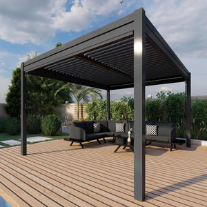 Maze - Como 3m x 3m Aluminium Metal Outdoor Garden Pergola