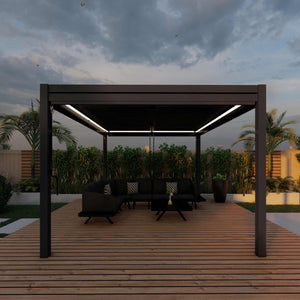 Maze - Como 3m x 3m Aluminium Metal Outdoor Garden Pergola