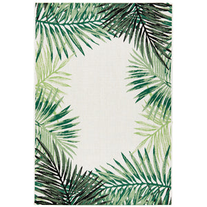 Maze Botany Palm Leaf 200x290cm White Centre Outdoor Rug