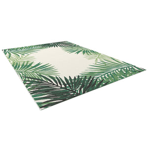 Maze Botany Palm Leaf 200x290cm White Centre Outdoor Rug