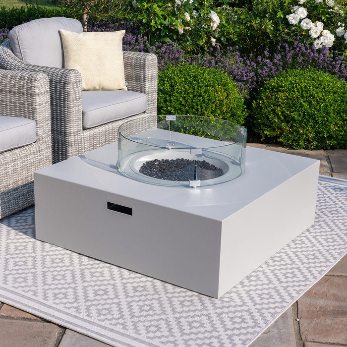 Maze 100x100cm Square Gas Fire Pit (includes glass surround, and fire stones