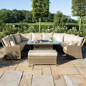 Maze Winchester Royal U-Shaped Sofa Set with Fire Pit