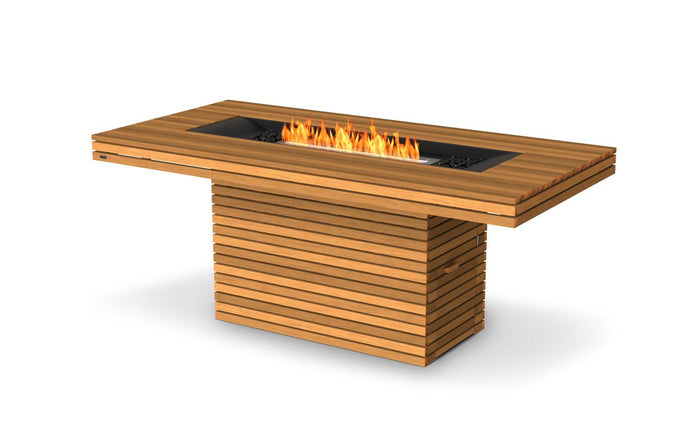 EcoSmart Fire Gin 90 Bar Teak Bioethanol Fire Table