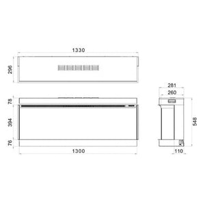 Vision Futura 1300 Built-In Electric Fire 1-2-3 Sided