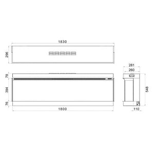 Vision Futura 1800 Built-In Electric Fire 1-2-3 Sided