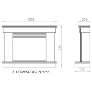 Suncrest Epsom Electric Fireplace Suite