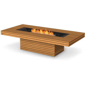 EcoSmart Fire Gin 90 Chat Teak Bioethanol Fire Pit Table