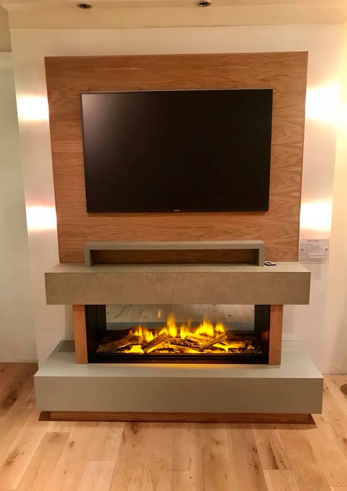 OER Tivoli Media Wall with Electric Fireplace